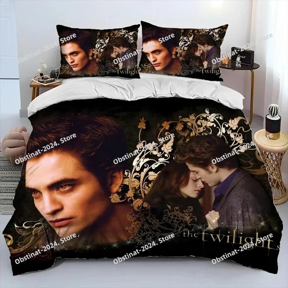 3D Biss zum Morgengrauen HD Bedruckte Bettdecke Bettwäsche-Set, Bettbezug Bett-Set Steppdeckenbezug Kissenbezug, King Queen Größe Bettwäsche-Set Kind