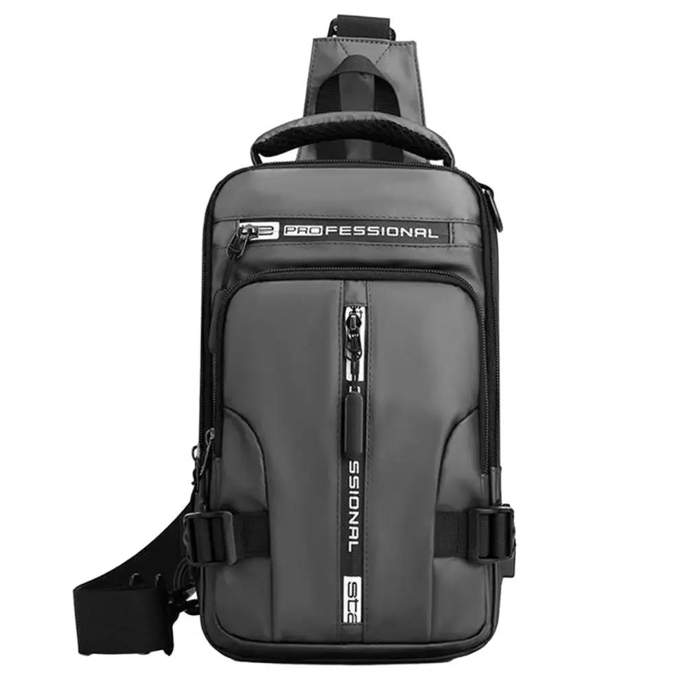 Neue Brusttasche Große Kapazität Verstellbarer Schultergurt Handtasche Reißverschluss Leicht Wasserdicht Herren Reise Täglich