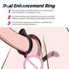 Double Ring Cock Ring Pure Silicone Delay Ring Male Pleasure Device Black Adult Sex Toy