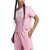 Adidas Bedruckter Buchstaben Rundhals Pullover Kurzarm T-Shirt Damen Oberteile Rosa HZ9003