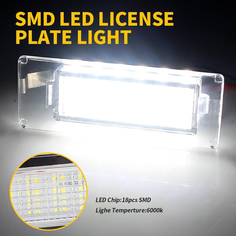 2PCS #1307272070 Led License Number Plate Lights White For Citroen Jumper Fiat Ducato Peugeot Boxer Bus Kasten Car Accessories