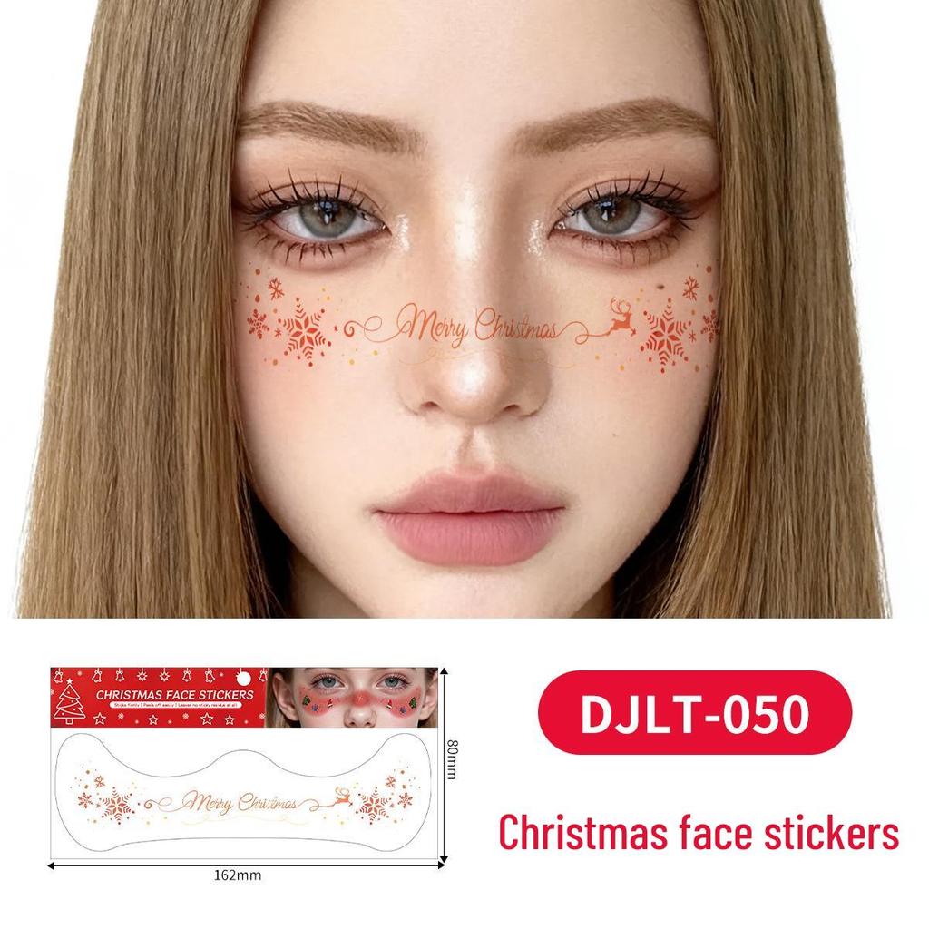 Christmas Tattoo Stickers: Easy-to-Remove Temporary Makeup Tattoos with Tree, Reindeer, and Snowflake Designs.