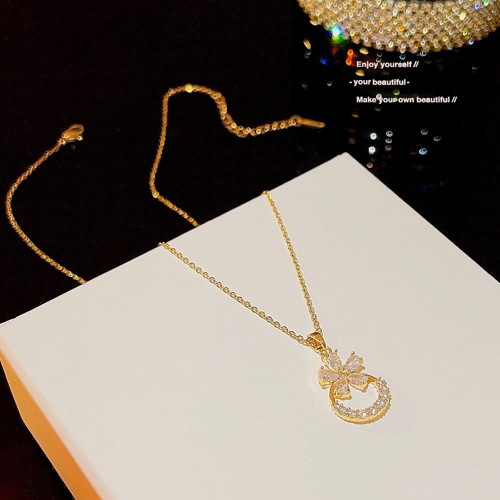 

Ins ожерелье из циркония с лепестками, женская нишевая роскошная модная цепочка для свитера, цепочка на шею, чувственная цепочка на ключицу, популярные аксессуары.