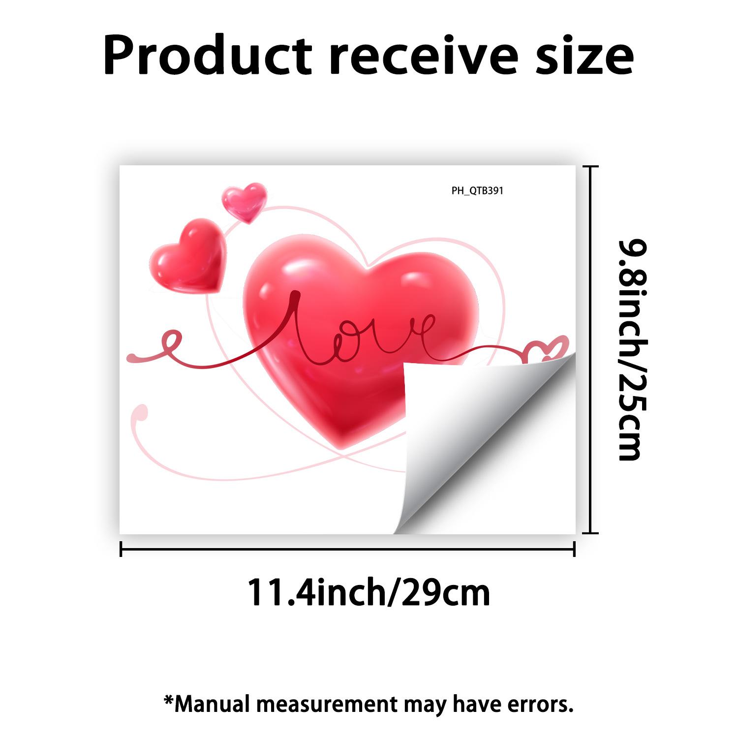 

Watercolor Creative Hearts Toilet & Wall Sticker Self-Adhesive Removable for Bedroom Bathroom Home Decor 25x29cm різнокольоровий