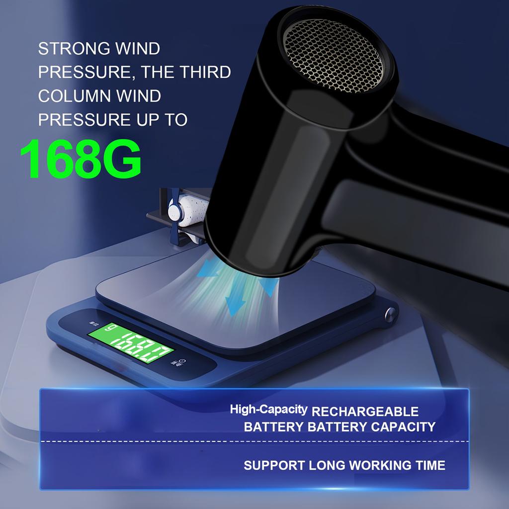 Compressed Air Duster For Computer Laptop Keyboard Car Camera Cleaning 130000 RPM USB Charging Portable Wireless Air Blower