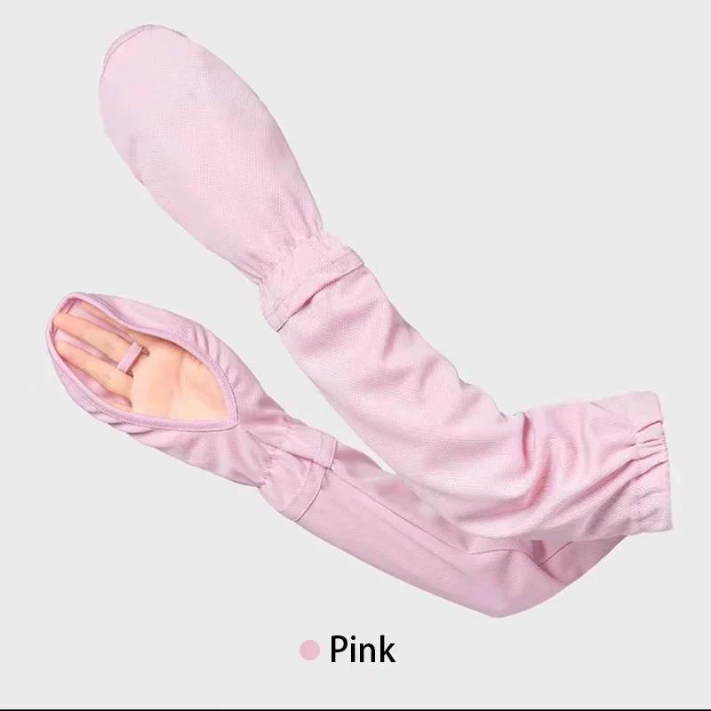 Летний рукав от солнца, УФ-защита, Солнцезащитный рукав для рук, Женский, Для вождения, Защита от солнца, Длинный рукав, Анти-УФ, Рукава для езды на велосипеде, Свободный One Size розовый