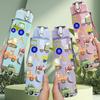 1PC Colorful Toy Car Set 750ml Color Plastic Sports Water Bottle Leakproof Flip Straw Lid Suitable for Sports Office Home Use