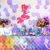 Little Mermaid Disposable Tablecloth Mermaid Birthday Party Decoration 1st Birthday Girl Under the Sea Party Baby Shower Decor