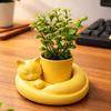 3D Printed Cat Sleeping Flowerpot Plastic Animal Shaped Planter Cat-Shaped Planter Pot  Desktop