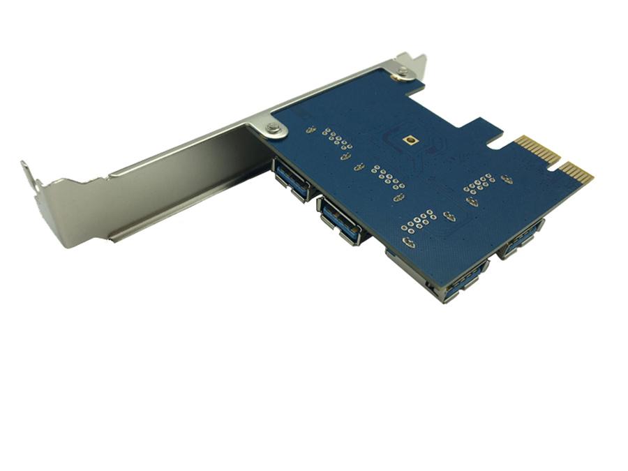 PCI Express Riser Card PCI-E 1 to 4 PCIE USB 3.0 Slots Multiplier Adapter Card