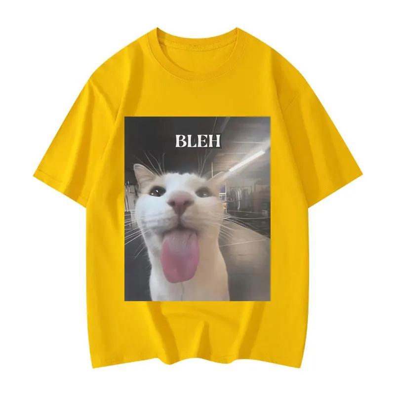 Bleh Funny Cat Meme Graphic Printed T Shirts Women Clothing Fashion Trend Tshirts Summer Casual Short Sleeve Clothing