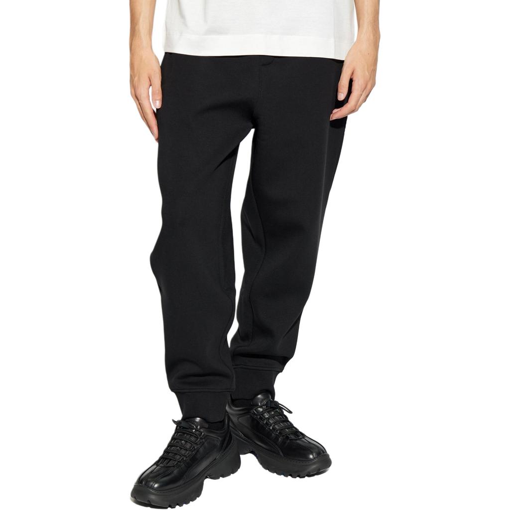 Emporio Armani FW24 Solid Color Elastic Waistband Cuffed Knit Joggers Men bottoms Black 6D1PL7-1JOTZ-0999