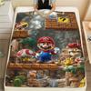 Mario Short Trip Essential Flannel Blanket, Warm Printed Cover for Bedroom Use and Outdoor Picnic Meeting.-TING