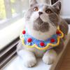 Woven Pet Collar Soft   Lightweight Cute Hand Knitted Cat Bib for Small Dogs