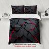 3Pcs Black And Red Geometric 3D Printed Bedding Sets Duvet Cover Sets With Pillowcases No Filling Cool Style For Boys Teen