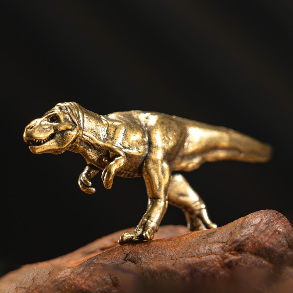Statuie Cupru Animal Antic Tyrannosaurus Rex Decor Mașină Artizanat Accesorii Decor Acasă Figurină Miniatură Dinozaur Alamă Retro