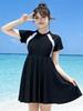 Plus Size 200 Jin Slimming Swimsuit: One-Piece Dress Style for Women, Belly & Bust Coverage, Conservative Design.