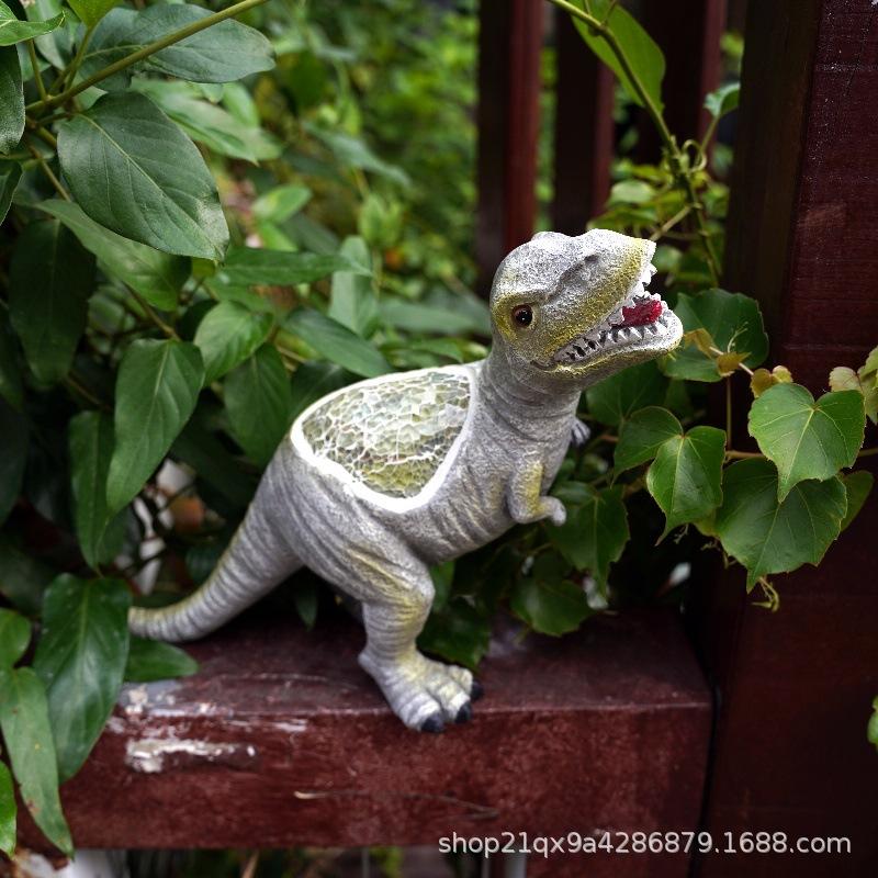 JYL TS/193,New Solar Dinosaur Light Simulation Resin Animal Model Solar T-Rex Figurine Wholesale