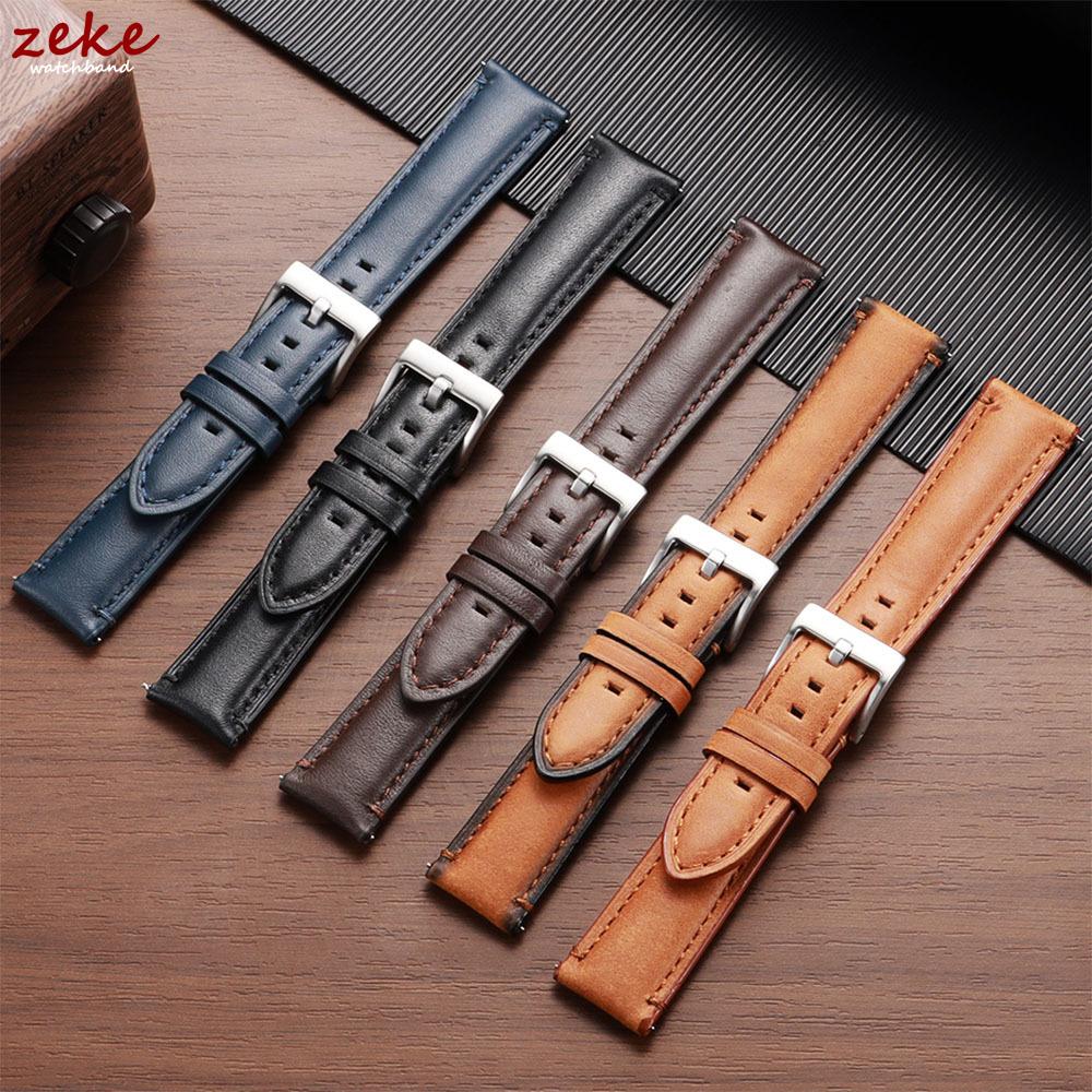 Premium Genuine Leather Watch Band 20mm 22mm 24mm for Fossil Soft Stitching Cowhide Strap for Omega for Seiko Business Wristband
