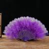 Damen Federfächer Vintage 1920er Jahre Stil Flapper Faltbarer Handfächer Spitzenfächer für Hochzeit und Halloween Cosplay Party