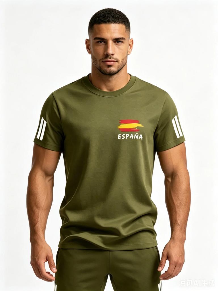 2026 Nuova Maglia da Tifoso Tema Nazionale Spagna Asciugatura Rapida Sportiva Casual Top T-shirt per Uomo
