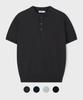 PYEON MA Henley-Neck Short Sleeve Knit - 4Color