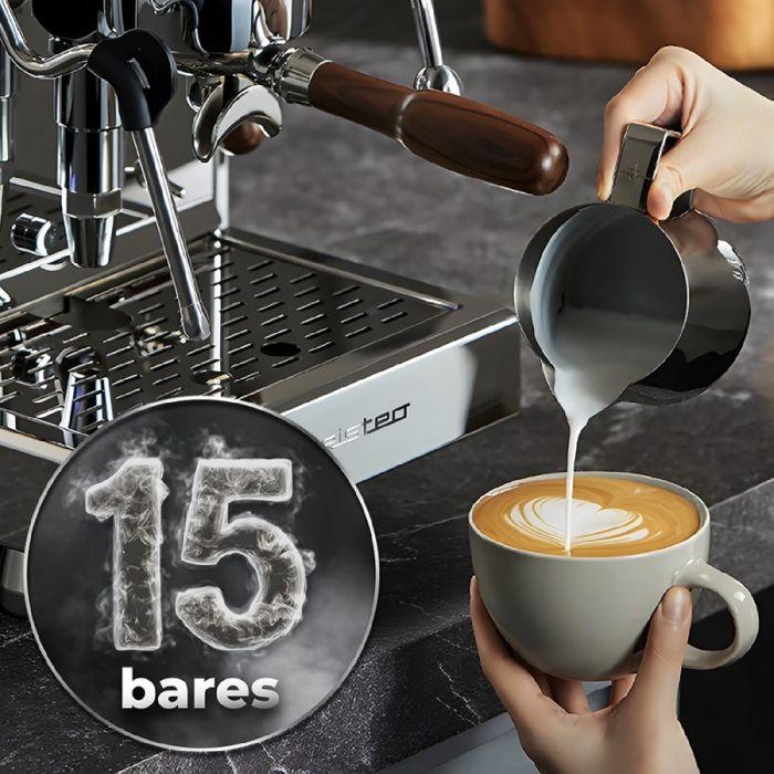 Machine à café expresso - Baristeo - Iconic - 15 bars - Compatible café moulu - Design élégant