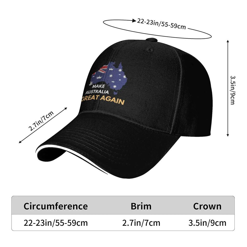 Make Australia Great Again MAGA Cap For Unisex Women Trendy Baseball Cap Kangaroo Sun Hat Golf Headewear Gift