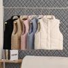 Winter Loose Stand-up Collar Corduroy Zipper Clip Cotton Thickened Sleeveless Cotton Clothes Vest Jacket Women