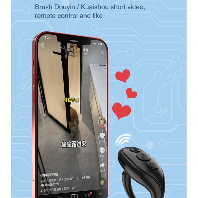 Kompatybilny z Bluetooth Ring Tiktok Pilot Fingertip Telefon komórkowy Selfie Photo Page Turner