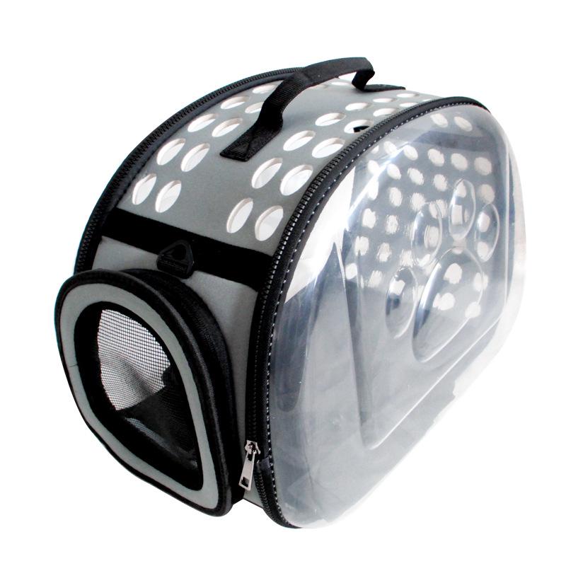 Breathable Foldable Pet Backpack: Portable Transparent Cat & Dog Bag with Large Capacity