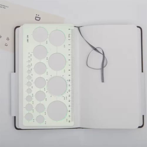 Fcliqzod888 4-Piece Ruler Set, Template, Circle Ruler, Design, Drafting Ruler Set, General Purpose, Combination, Transparent, Multi-Function, Includes