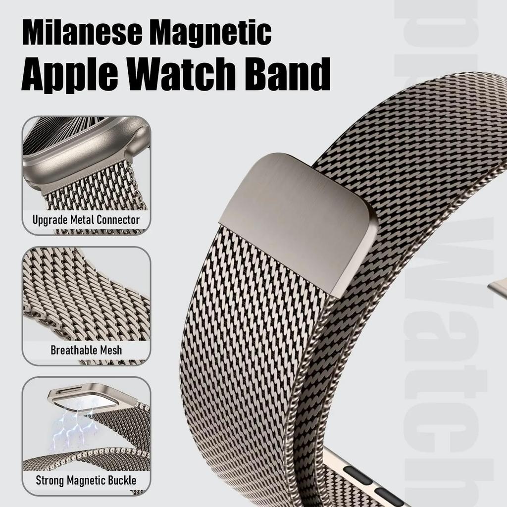 Kovový řemínek pro Apple Watch Ultra 3 pásek 49mm 46mm 44mm 45mm 42mm 41mm 40mm 38mm Milánský smyčkový pásek Náramek correas iWatch Řada 11 10 9 8 7 6 5