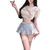 Women's Sexy Pure Love JK School Uniform Lingerie Set with Sweet Removable Super Short Skirt