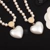 Luxurious Women Jewelry Heart Shaped Pearl Pendant Necklace Famous Top High Quality Designer Sweet Girl Present Present TrendLuxury Pendant Necklace