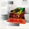 For Gremlins,Horror,Fantasy-Themed Flannel Blanket, Glam Style, Digital Print, All-Season Comfort, Tear-Resistant, Knitted Craftsmanship, Po