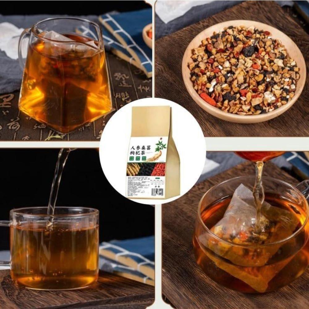 Ginseng Mulberry Medlar Tea Chinese Herbal Tea for Liver Kidney Health Support