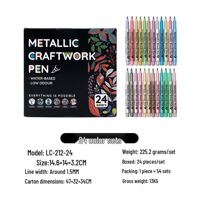 Single-Headed Metal Acrylic Marker Pen for Crafts, Greeting Cards, and Art In Metallic Colors