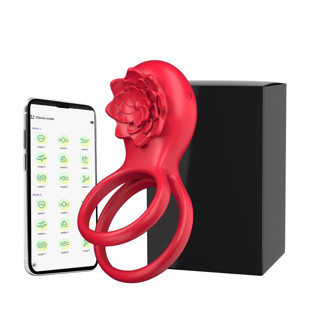 Rose Cock Ring Vibrator Penis Rings Vibrators Delay Ejaculation Remote Control G-spot Erection Ring Clitoral Sex Toy Men Couple