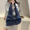Designer Bow Denim Bag Lightweight Women's Tote Bag Ins Bow Shoulder Bag  Ladies