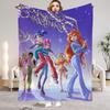 W-Winx C-Club Blanket Beauty Girl Print Flannel Blanket for Home Living Room Bedroom Decor New Year Christmas Gift for Kids