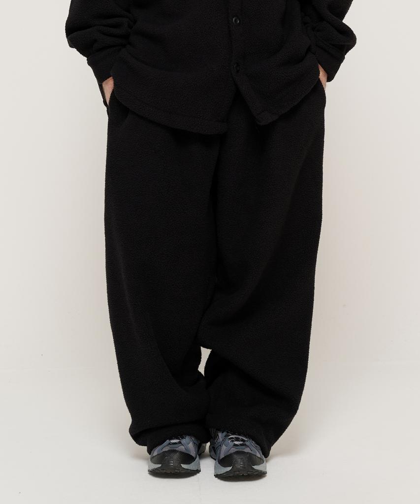 CARGOBROS Teddy Over Fleece Wide String Pants (Black)