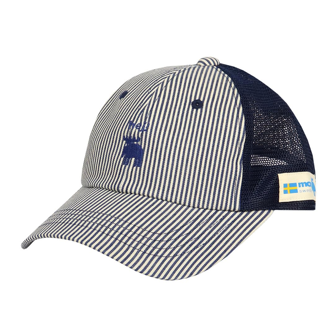 

Кепка-сетка Mozu для мальчиков и бейсболка с логотипом скандинавского бренда Hickory и универсального размера для детей, Детская для девочек, Кепка, Снэпбэк, 141-0063, Темно-синий,