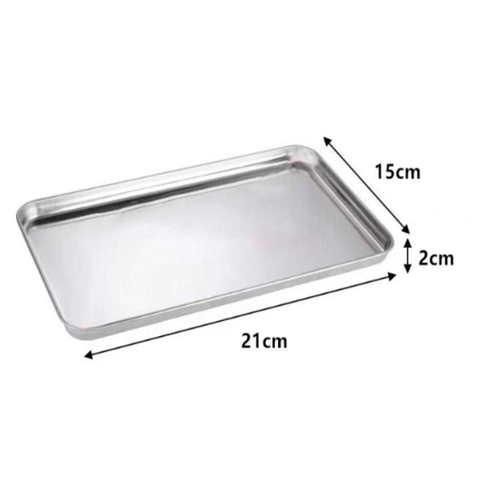 

Food Grade Stainless Steel Tray Rust Resistant Storage Metal Food Serving Plate Rectangular Food Organizer Baking Pastry Tray