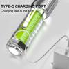 High Power LED Flashlight Zoom USB C Rechargeable Lamp with Sidelight and Tail Magnet Fluorescent Multifunction Torch UV Light