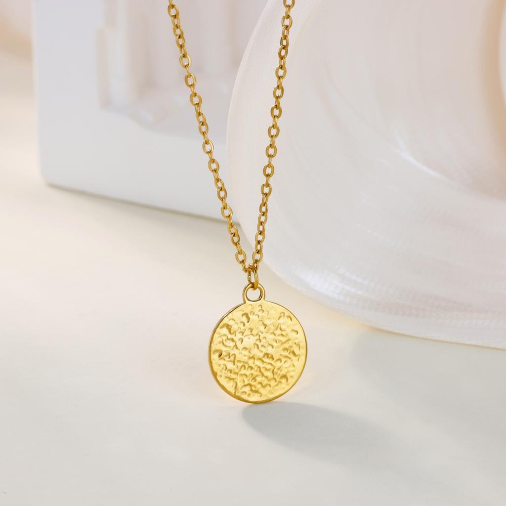 Minimalist Round Pendant Necklaces For Women Gold Color Stainless Steel Geometric Round Necklace Wedding Party Jewelry Gift