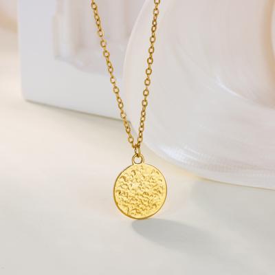 Minimalist Round Pendant Necklaces For Women Gold Color Stainless Steel Geometric Round Necklace Wedding Party Jewelry Gift