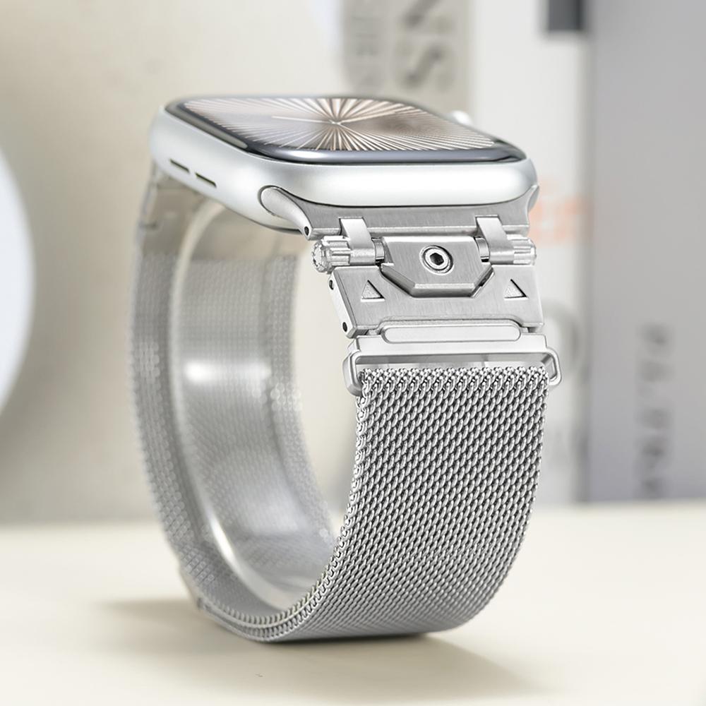 

MEN Milanese Loop Strap for Apple Watch Series 10 46mm Ultra 49mm Stainless Steel Band for Series 9 8 7 6 5 4 45mm 44mm Correa 49mm 46mm 45mm 44mm срібний