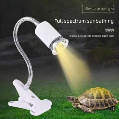 New UVA+UVB Reptile Lamp Sunlight 360 Degree Rotation Reptile Heating Light Basking Lamp Clip Cover Tortoises