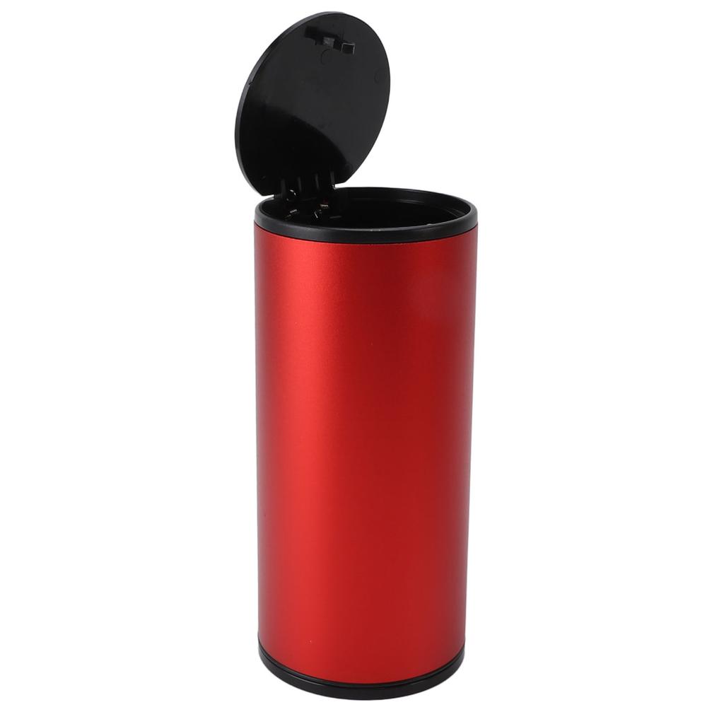 Car Ashtray with Push Type Lid Aluminum Alloy Multifunction Mini Car Trash Can Garbage Container for Outdoor Travel